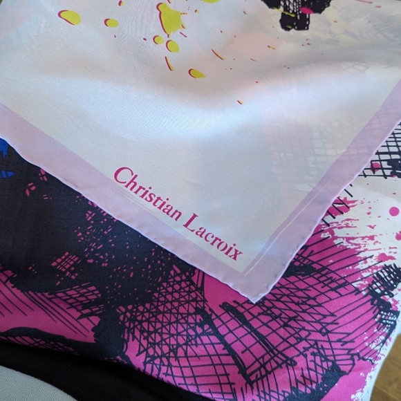 "Christian LaCroix" Square Silk Scarf - Picture 6 of 7